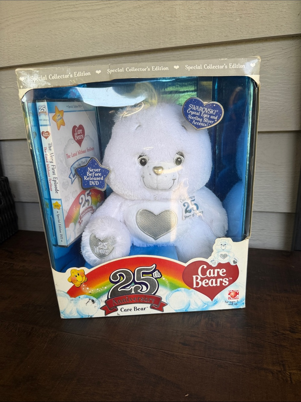 Care Bears Silver/White 25th Anniversary Plush with Heart Emblem